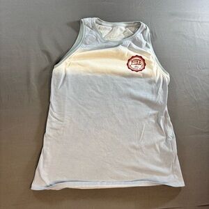 Nike Tank Top Women’s Small Tie-Dye graphic Print logo Blue White Workout Gym